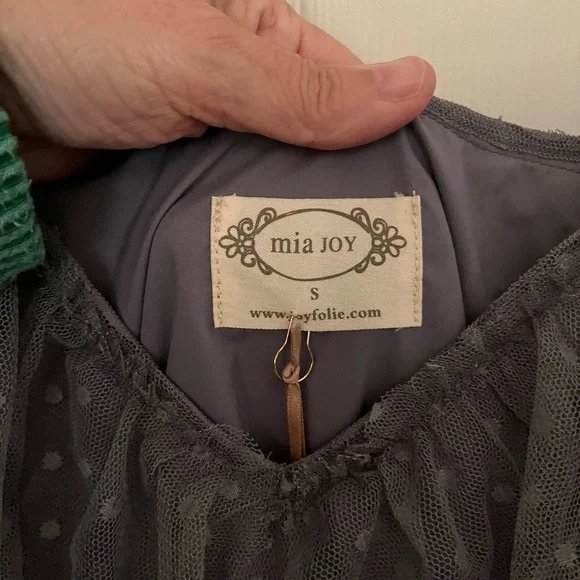 Joyfolie Mia Joy Lauryn Gray Dress NWT Women’s Small BOHO - Picture 6 of 7